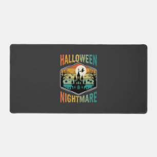 Château Hanté Cauchemar Halloween Vecteur Rétro