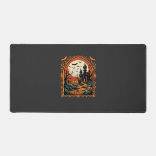 Château Hanté Halloween Citrouille Lune Vector Art