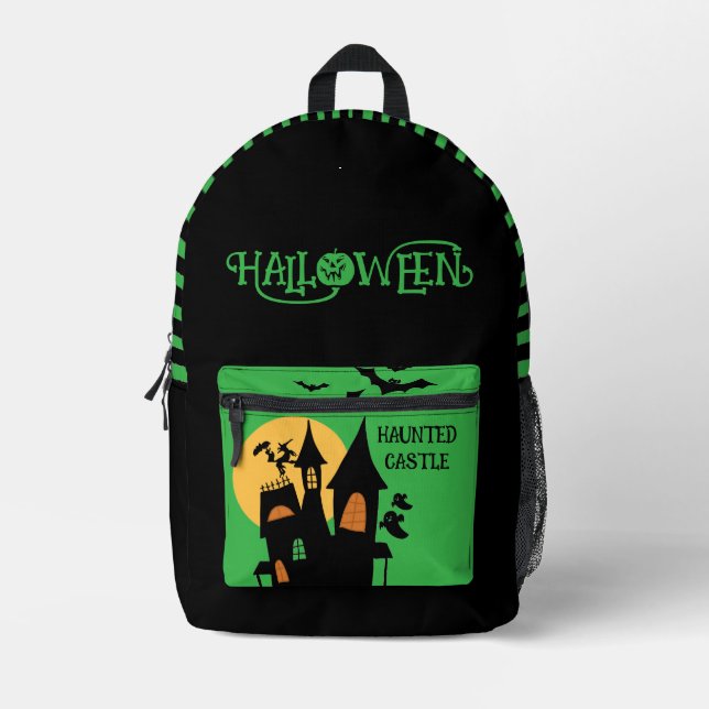 Château Hanté Halloween, Sac à Dos Imprimé Épouvan (Recto)