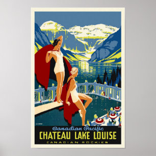 Chateau Lake Louise Banff Poster Vintage voyage
