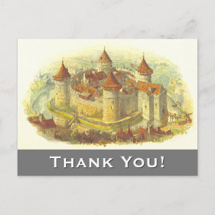 Château médiéval "Merci !" Carte postale