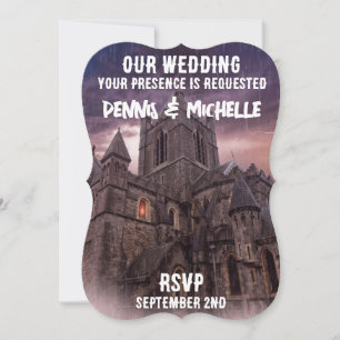 CHÂTEAU NUIT GOTHIQUE MODÈLE MARIAGE INVITATIONS