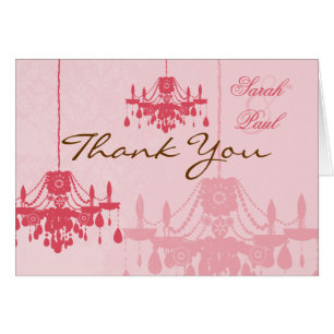 Chateau Rose Pink Chandelier Wedding Invitations