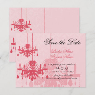 Chateau Rose rose Chandelier Mariage Invitations