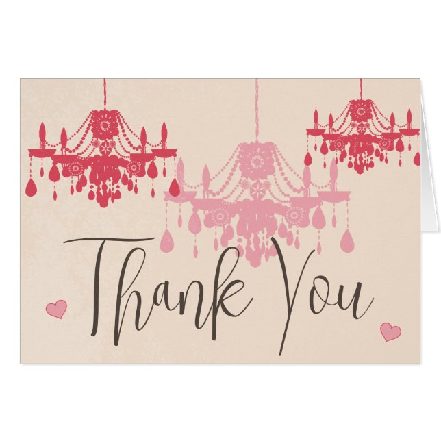 Chateau Rose rose Chandelier Mariage Invitations (Devant Horizontal)