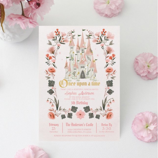 Château royal rose Invitation d'anniversaire - N'i (Créateur téléchargé)