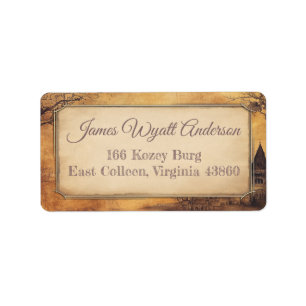 Château vintage. Adresse / Livraison / Étiquette d