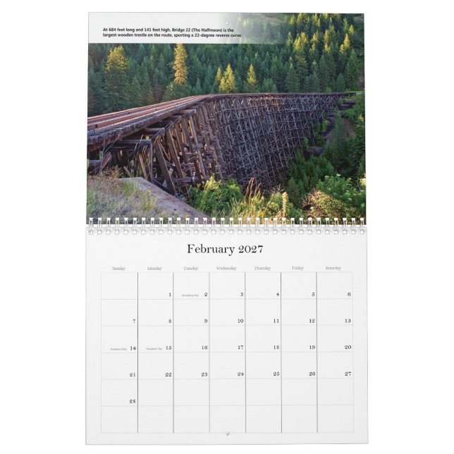 Châteaux du calendrier ferroviaire de Camas Prairi (Feb 2027)