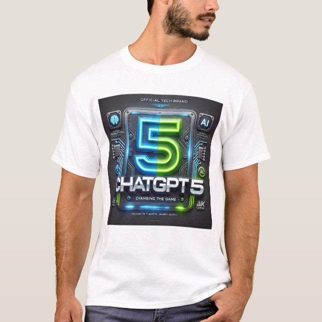 ChatGPT 5 IA T-shirt | Amateurs futuristes de tech (Devant)