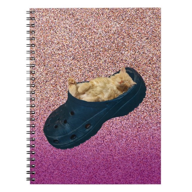 Chaton À Dormir En Chaussure Croc, Carnet (Devant)