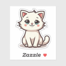 Chaton blanc - Sticker Chibi