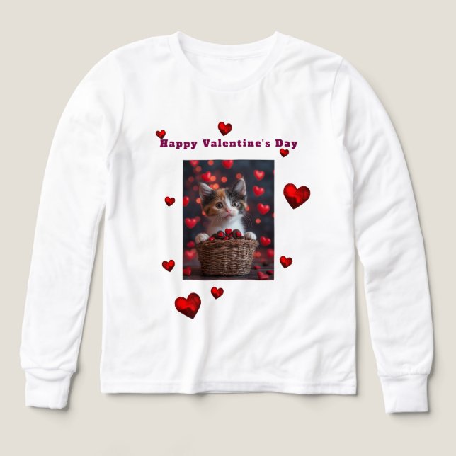 Chaton calicot de la Saint-Valentin Bonbons coeurs (Motif recto)