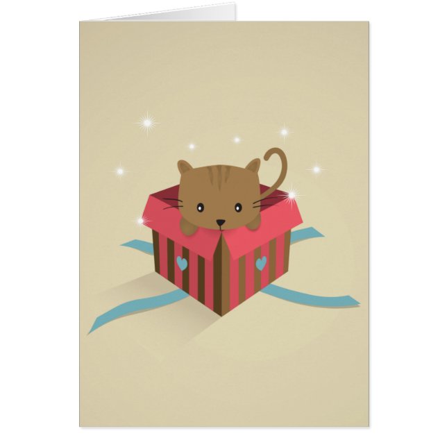 Chaton dans une boîte-cadeau ouverte (Devant)