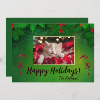 Chaton de Noël 10 Joyeuses fêtes, carte de Noël