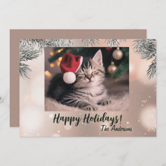 Chaton de Noël 9, Joyeuses fêtes, Carte de Noël