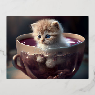 chaton mignon dans un design de carte postale 1