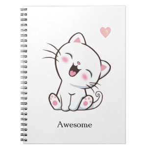 Chaton Mignon Incroyable sur Cahier Blanc
