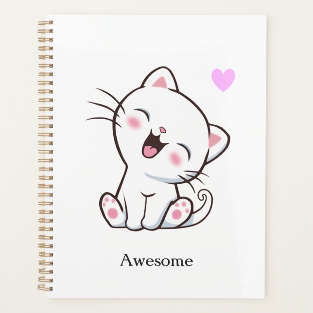 Chaton Mignon Incroyable sur Fond Blanc (Devant)