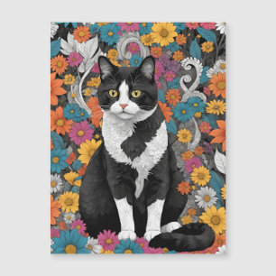 Chaton parmi les fleurs