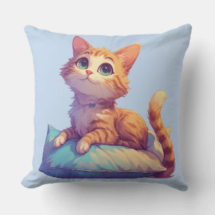 Chaton se reposant sur un coussin pour les fans de
