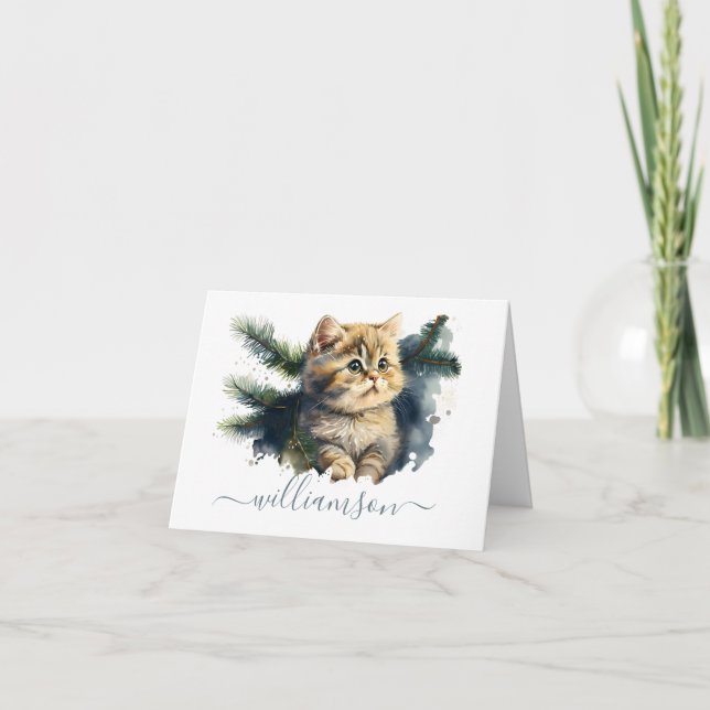 Chaton Tabby Adorable Personnalisé Aquarelle  (Devant)