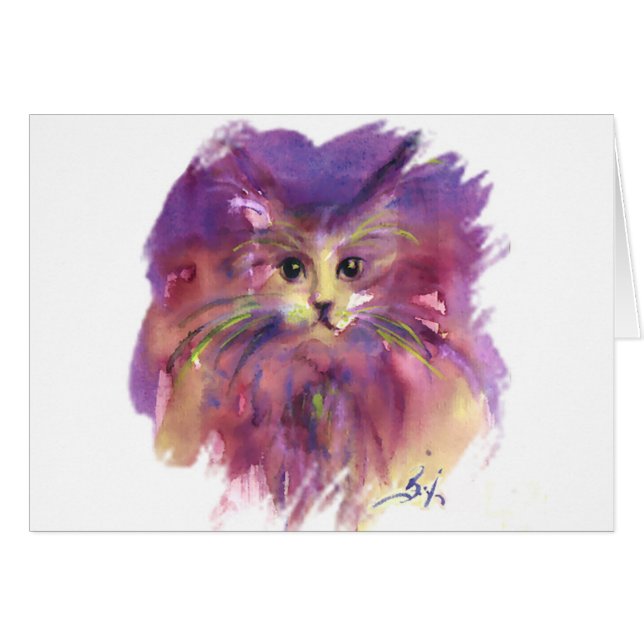 CHATON VIOLET, PORTRAIT DE CHAT, PATTE COLORÉE (Devant horizontal)