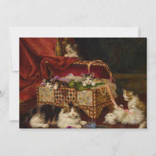 Chatons dans le panier à coudre Jules Leroy