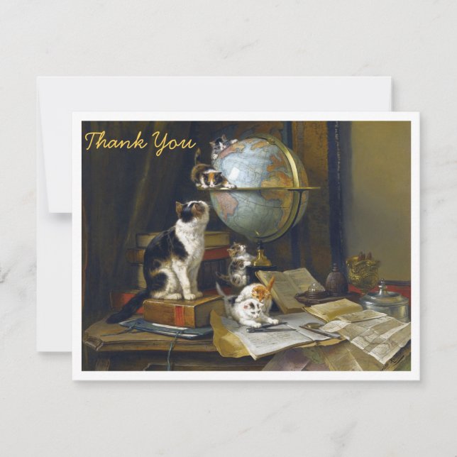 Chatons de mère vintage Globe terrestre Merci (Devant)