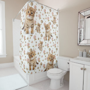 Chatons de rideau de douche Floral
