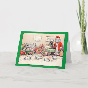 Chatons et Santa Cat, carte Louis Wain