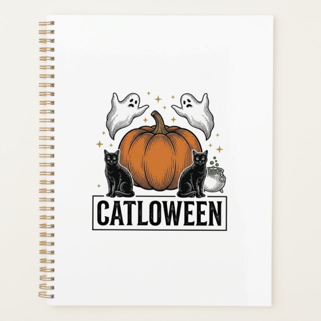 Chatoween Chat Noir Fantôme Halloween Conception V (Devant)