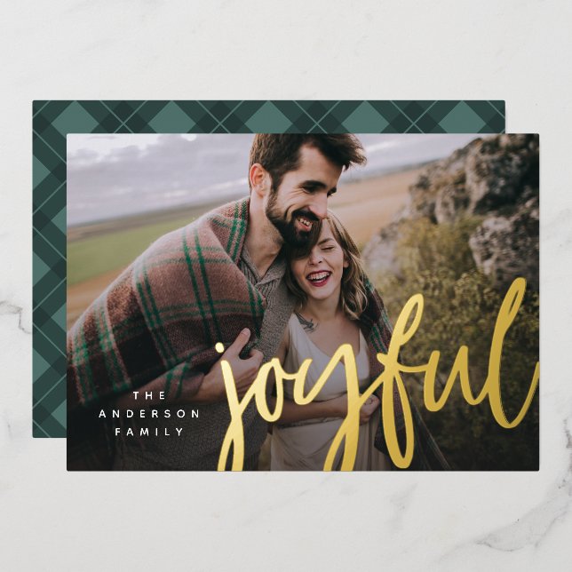 Chatoyant Joyful Plaid Carte photo (Recto/Verso)