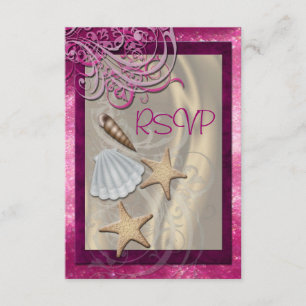 Chatoyant Seashell Pink Beach Rsvp Invitation