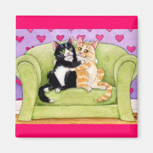 Chats amoureux mignon aimant