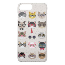 Chats amusants avec lunettes iPhone 7 Plus Coque