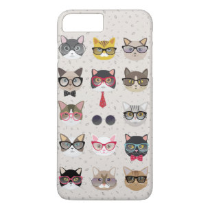 Chats amusants avec lunettes iPhone 7 Plus Coque