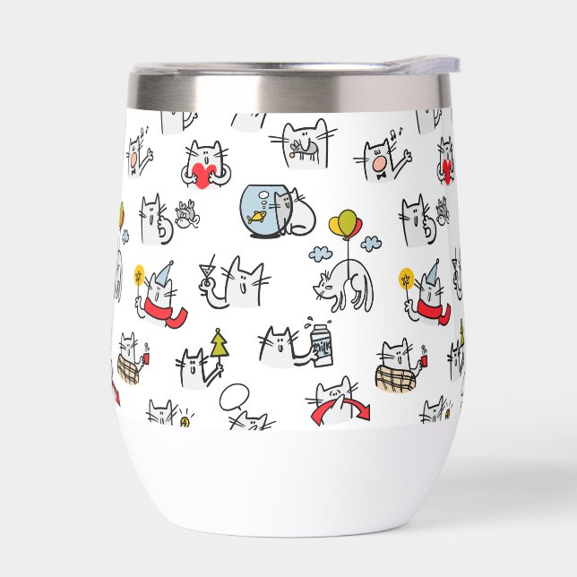 Chats amusants, lait et magie. (Gauche)