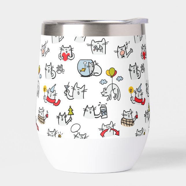 Chats amusants, lait et magie. (Gauche)