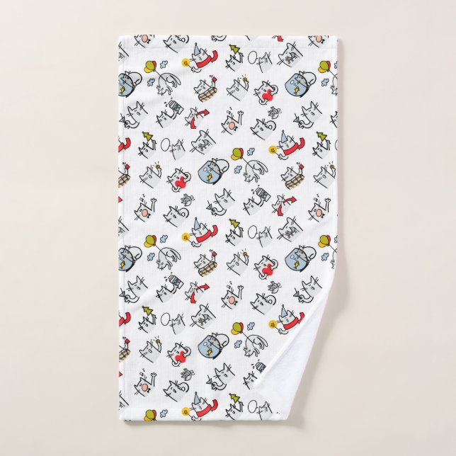 Chats amusants, lait et magie. (Serviette à main)