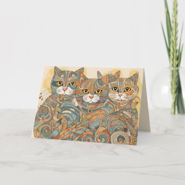 chats apaisants 4 carte de voeux (Devant)