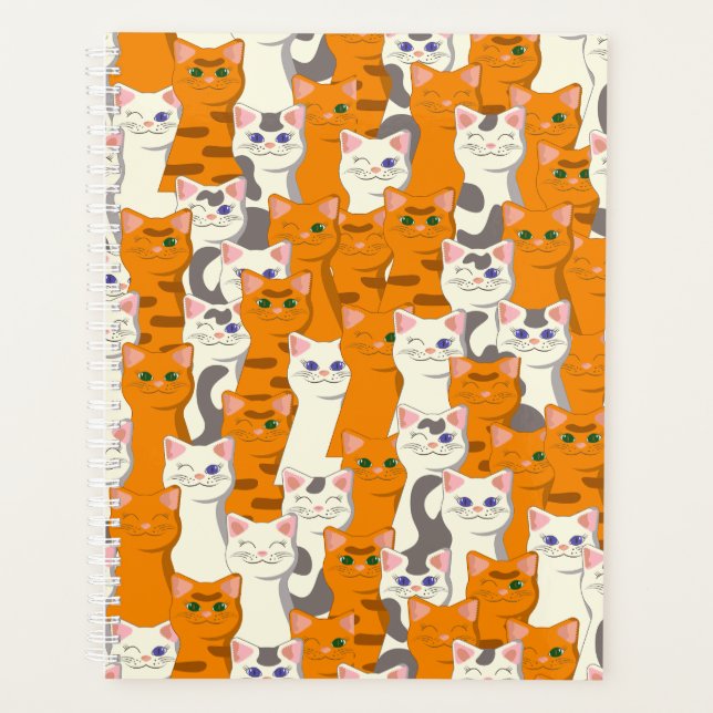 Chats blancs et gingembre motif yeux verts yeux bl (Devant)