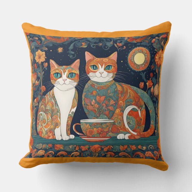 chats café oreiller (Recto)