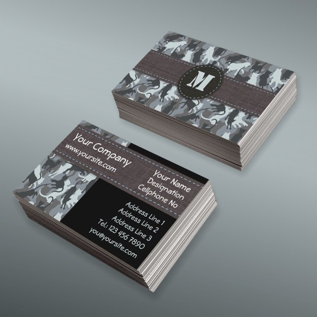 Chats Camouflage urbain Carte de visite horizontal (Créateur téléchargé)