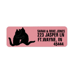 CHATS CAT DANS LES ÉTIQUETTES D'ADRESSE RETOUR AMO