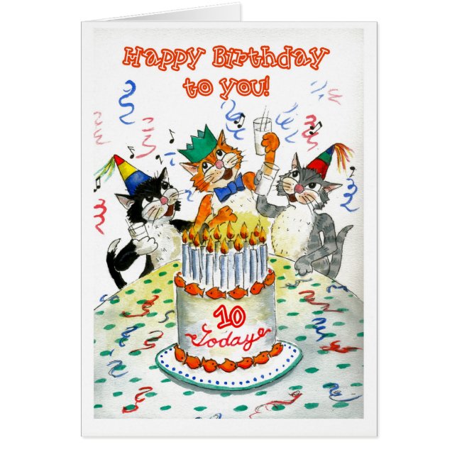 Chats chantants de bande dessinée 10e anniversaire (Devant)