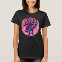 CHATS CHAT ROCK AVEC T-SHIRTS GUITAR FUNNY