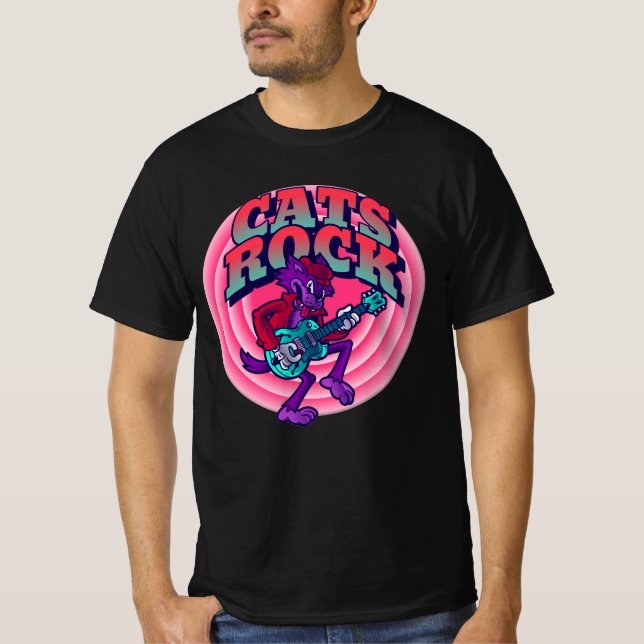 CHATS CHAT ROCK AVEC T-SHIRTS GUITARE (Devant)