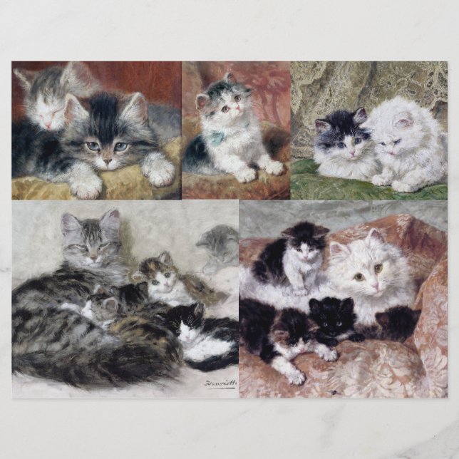 Chats & chatons classiques par Henriette Ronner (Devant)