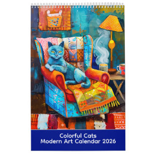 Chats Colorés – Calendrier d'Art Moderne 2026