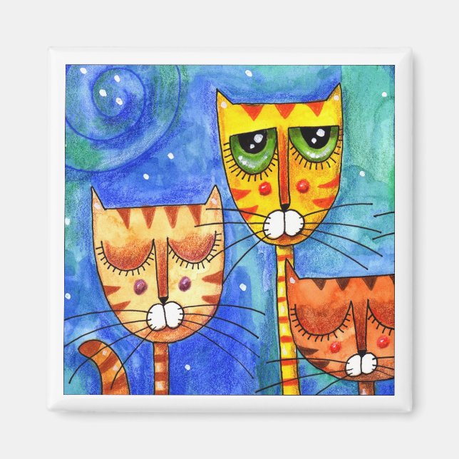 Chats couleur - Magnet (Devant)